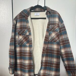 Plaid Sherpa-Lined Jacket
